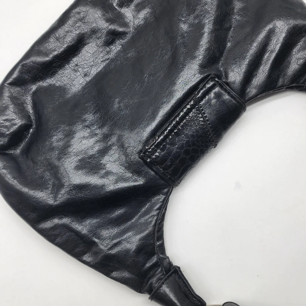 Vintage Fiorelli Black Y2K Patchwork Vinyl Shoulder Bag - Picture 15 of 16